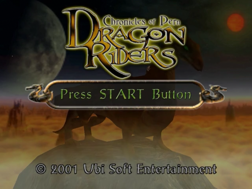 Dragon Riders: Chronicles of Pern title screen for Sega Dreamcast